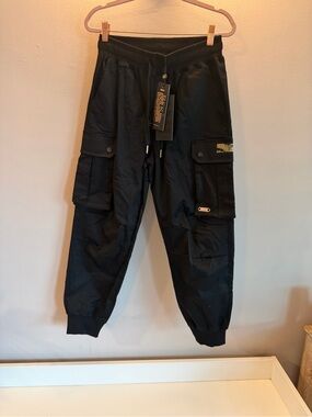 Boy London Black Cargo Jogger Pants Gold Logo Streetwear Mens